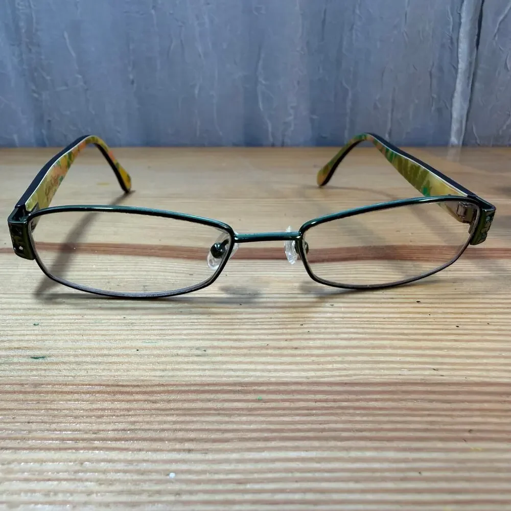Lilly Pulitzer Eyeglasses +2.5 Readers Floral Case Preppy Pink Green